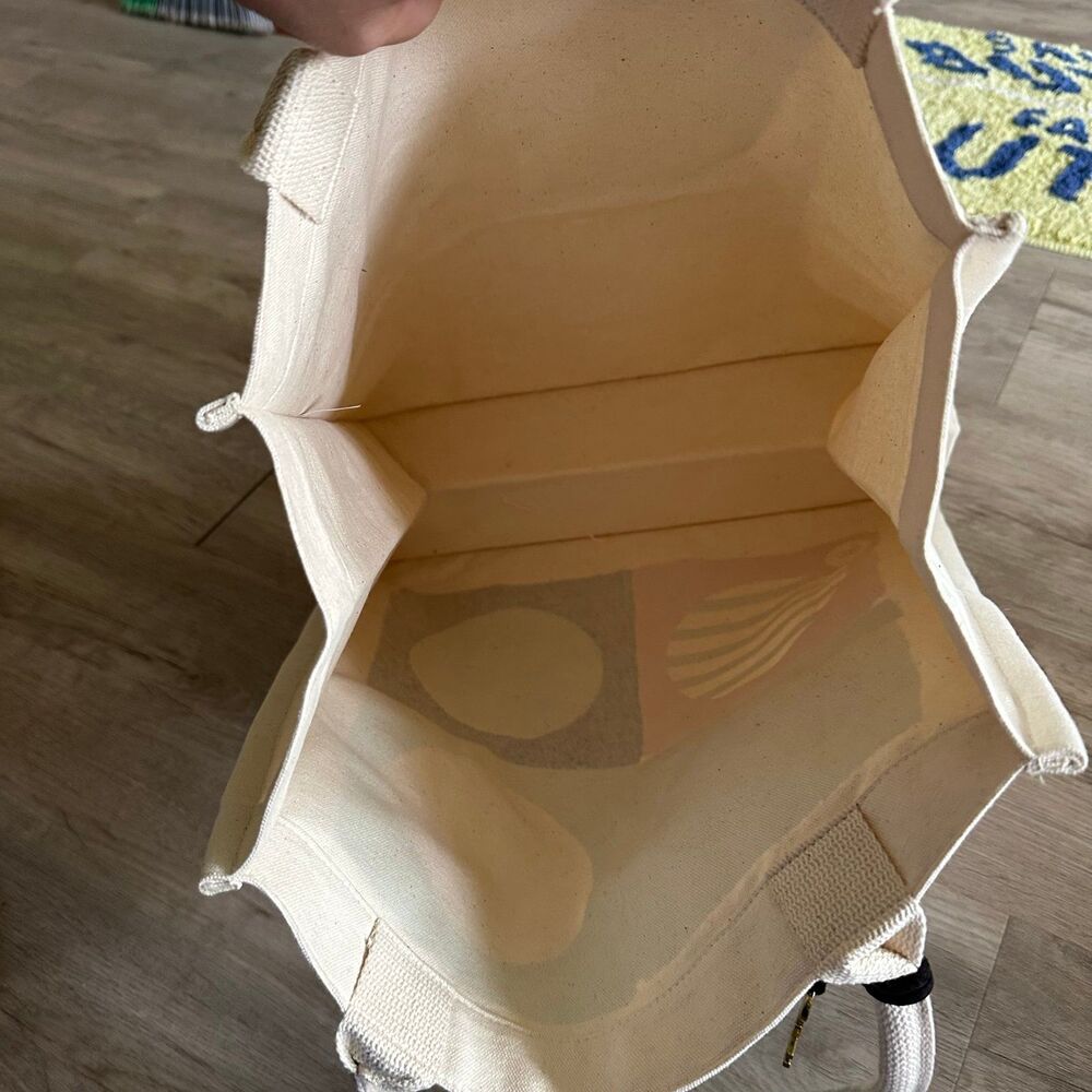 Fossil Cotton Canvas Tote Bag With Key Charm 30 Y… - image 6